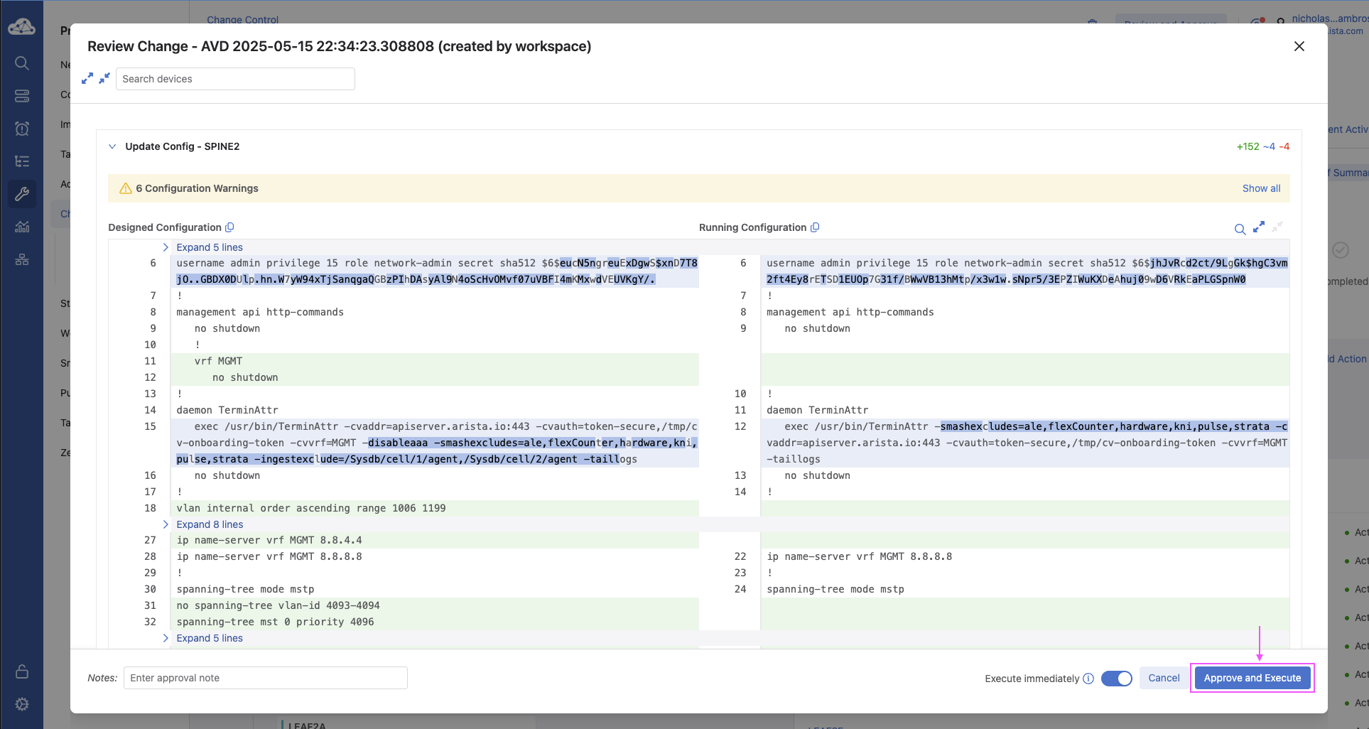 CVaaS Change Control Approved